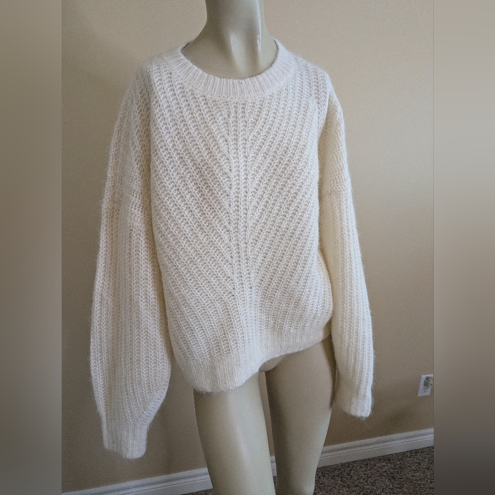 Abercrombie Fitch Women Sweater Knit Pullover Alpaca Blend Crop Crew XL